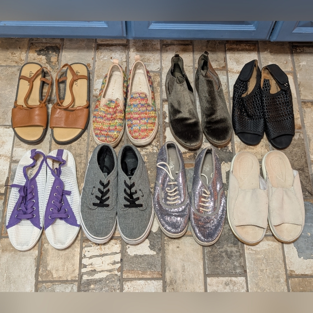 LOT OF 8 Women's Shoes - Vans, Sonoma, Lands' End, Old Navy - Variety Bundle